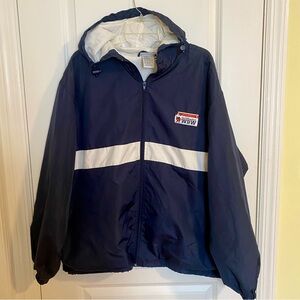 Walt Disney World Mens XL Blue Wind Breaker Jacket Mickey Mouse Logo Vintage